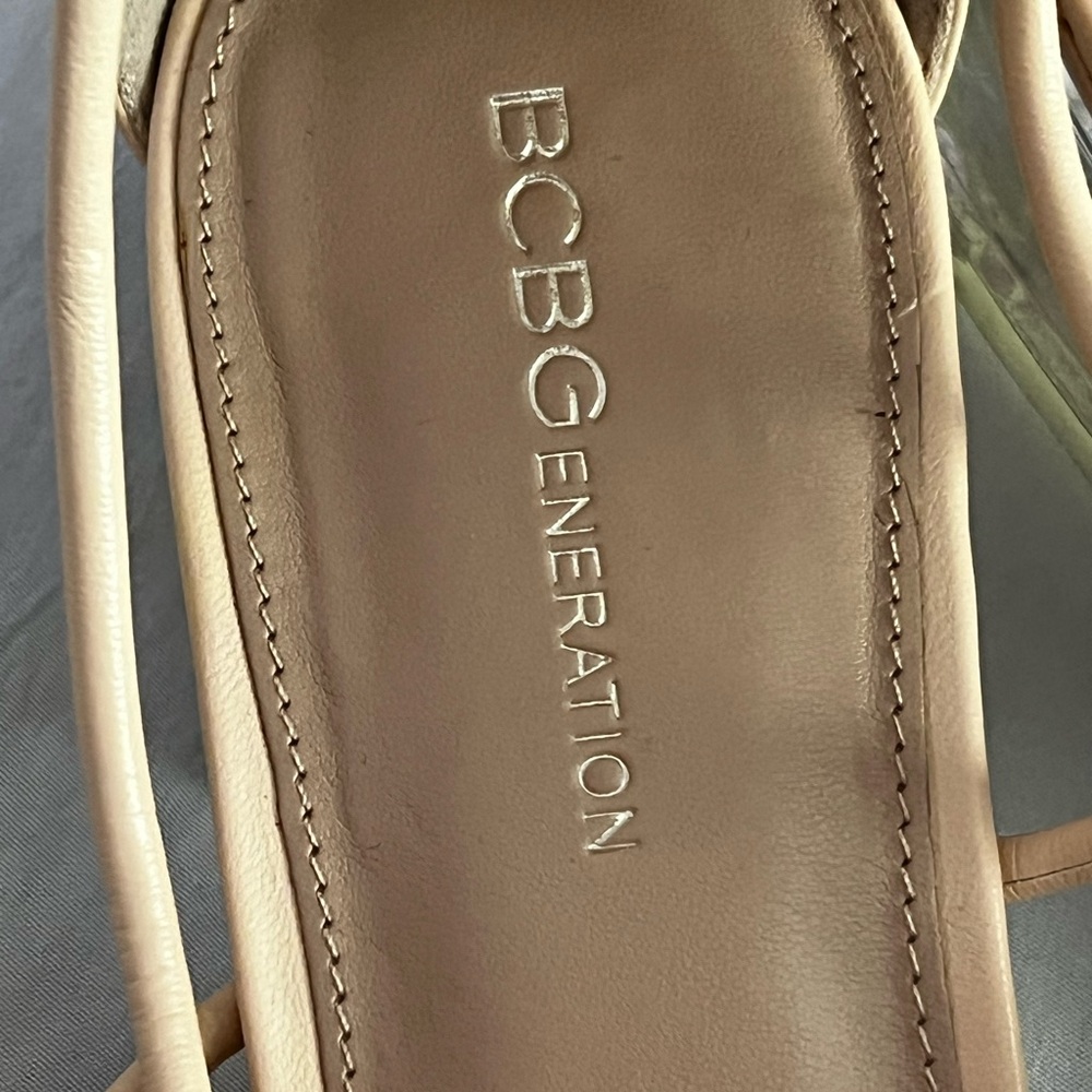 BCBGeneration Women's Tan Strappy Heels